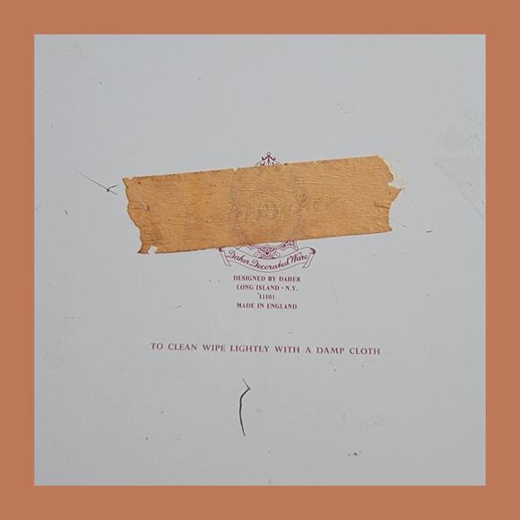 Vintage 1970s Daher Decorated Ware Blue Tin Tray with Chinoises Toile Design - Picture 4 of 5